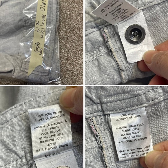 Horny toad womens wide leg pants sz 14 gray linen beachy lightweight minimalist - Picture 11 of 12